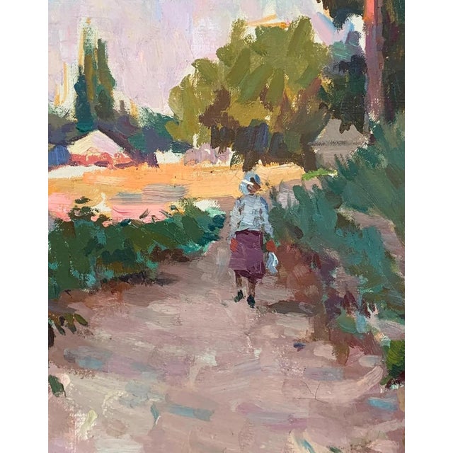 Vintage Ukrainian Impressionist Oil Painting, Rural Landscape, 1960s 49-39 For Sale - Image 4 of 6