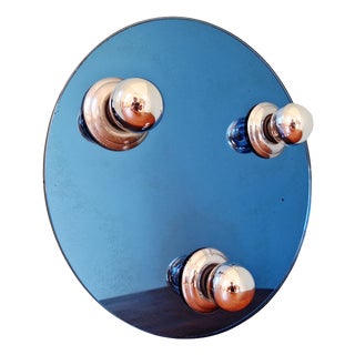 Space Age Wall or Ceiling Light in Blue Mirrored Glass, 1970s For Sale