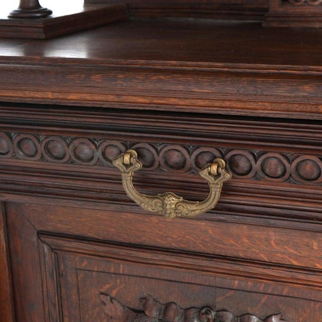 Antique Renaissance Revival Figural Carved Knight & Horse Oak Hunt Board C1890 For Sale - Image 14 of 18