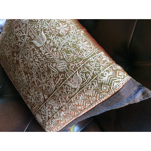 Luxury Silk Embroidered Decorative Pillow Chairish