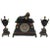 French Bronze and Marble Egyptian Inspired Clockset For Sale