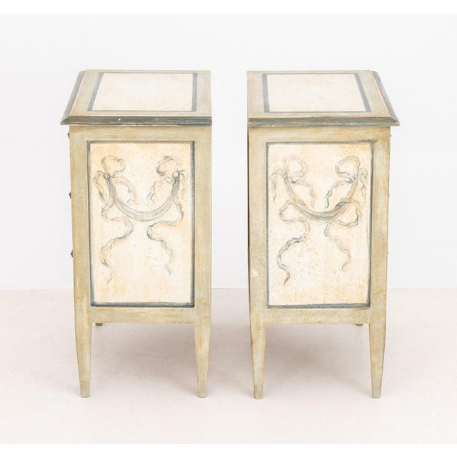 Venetian Style Painted Bedside Tables, Pair For Sale - Image 4 of 9
