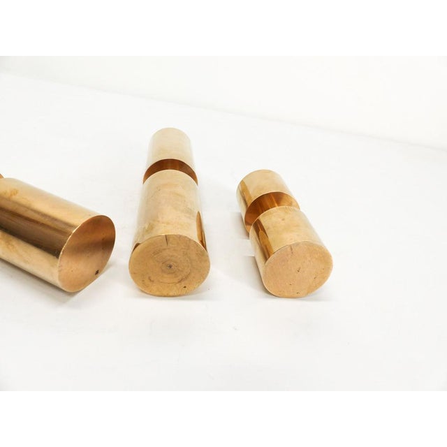 1970s Vintage Scandinavian Candleholders in Brass, 1976, Set of 3 For Sale - Image 5 of 9