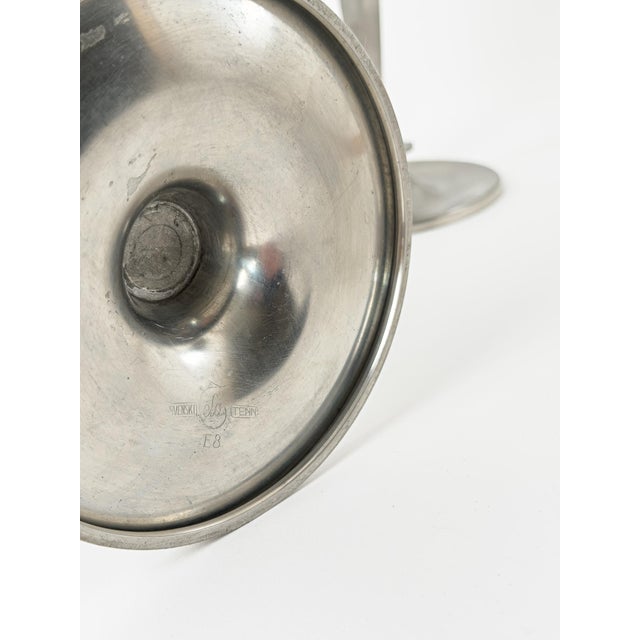 1920s Art Deco Pewter Five-Light Candelabra by Celestine Andersson, 1920, Set of 2 For Sale - Image 5 of 6