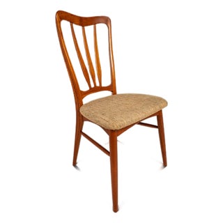 Single Danish Mid-Century Modern "Ingrid" Model Dining Chair in Teak & Original Fabric by Niels Koefoed, Denmark, C. 1960s For Sale
