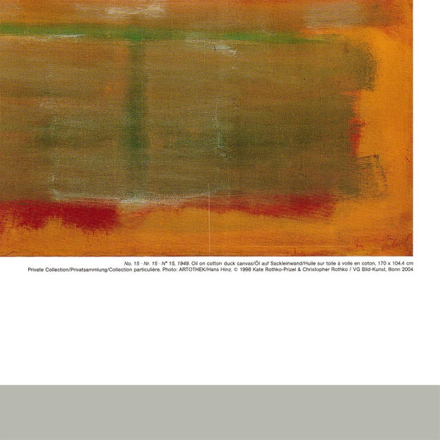 1990s After Mark Rothko - Number No 15 Vintage Fine Art Print Offset Lithography Poster 1998 90s For Sale - Image 5 of 5