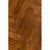 Art Deco Inspired Herringbone Parquet Top Gold Trim Oak Console Table For Sale - Image 9 of 9