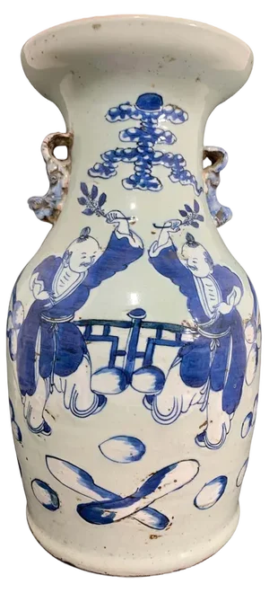 Chinese Blanc Bleu Vase, 1800s