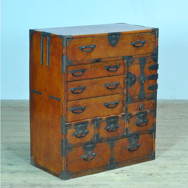 Traditional Japanese Tansu chest of drawers from the 1890s. Manufactured during the late Meiji era (1868-1912). This piece...