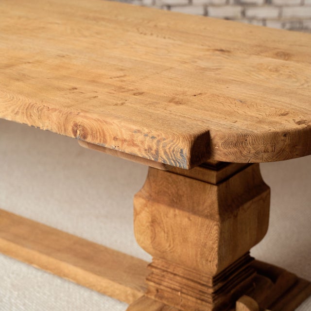 Early 20th Century French Oak Trestle Table For Sale - Image 4 of 6