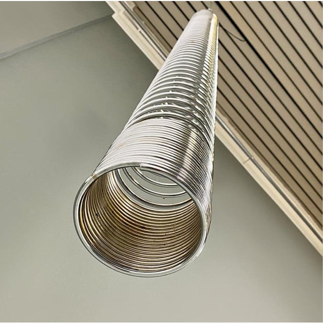 Italian Modern Metal Elastic Molla Ceiling Lamp by Angelo Mangiarotti for Candle, 1974 For Sale - Image 12 of 14