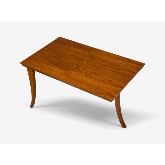 Brown t.h. Robsjohn-Gibbings, Rare Trapeza End Table, Walnut, Greece, 1960s For Sale - Image 8 of 12