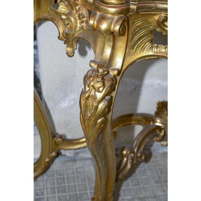 Metal Console Table in Carved and Gilded Wood For Sale - Image 7 of 18