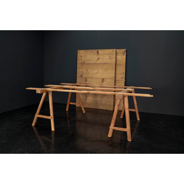 Industrial Vintage Modular Pine Table, 1920s For Sale - Image 3 of 18