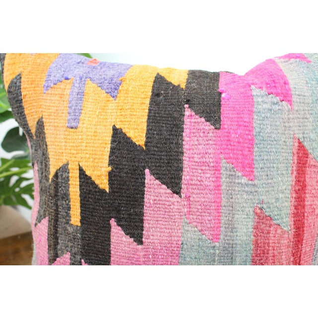 Turkish Kilim Decorative Pillow Cover - 18.5"x19" For Sale In Raleigh - Image 6 of 8