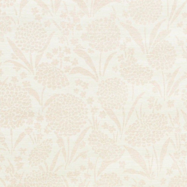 Schumacher Schumacher Chrysanthemum Sisal Wallpaper in Blush For Sale - Image 4 of 4