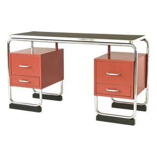 Vintage German Steel Tube Desk, 1950 For Sale