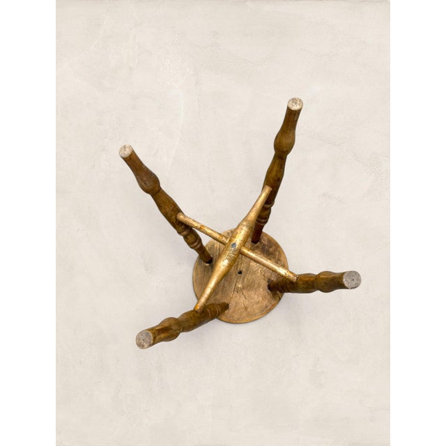 19th Century English Elm Milking Stool With Turned Legs For Sale - Image 9 of 9