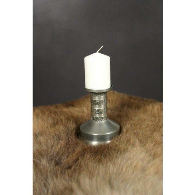 Silver Vintage Danish Pewter Candleholder from Jyde Kunst, 1960s For Sale - Image 8 of 16