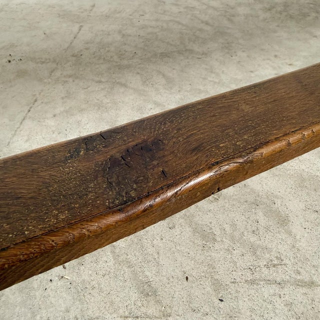 Antique Oak Benches with Turned Legs, 1920s, Set of 2 For Sale - Image 9 of 15