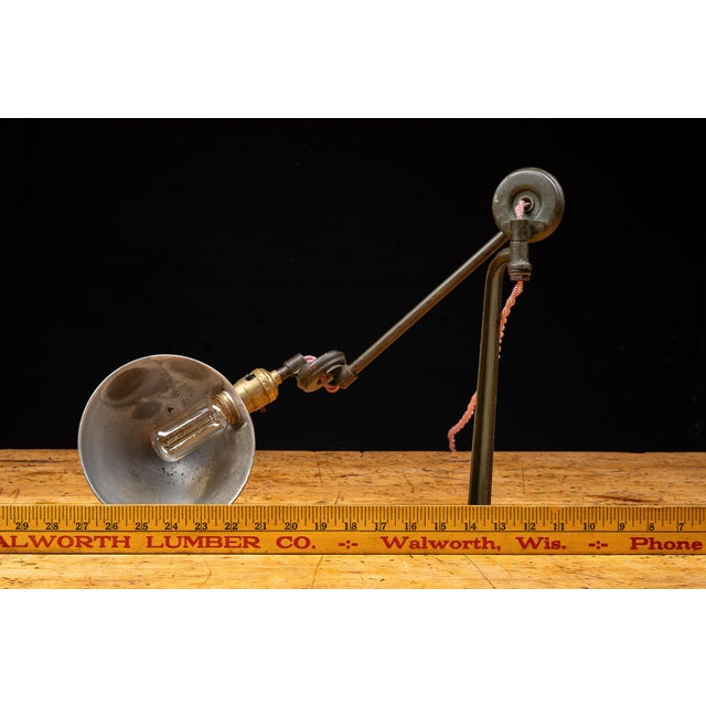 Metal Vintage Industrial Articulating Table Mount Task Lamp For Sale - Image 7 of 7