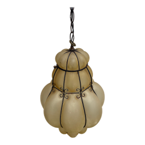 Vintage Italian Style Chandelier Blown Murano Glass Venetian Lantern