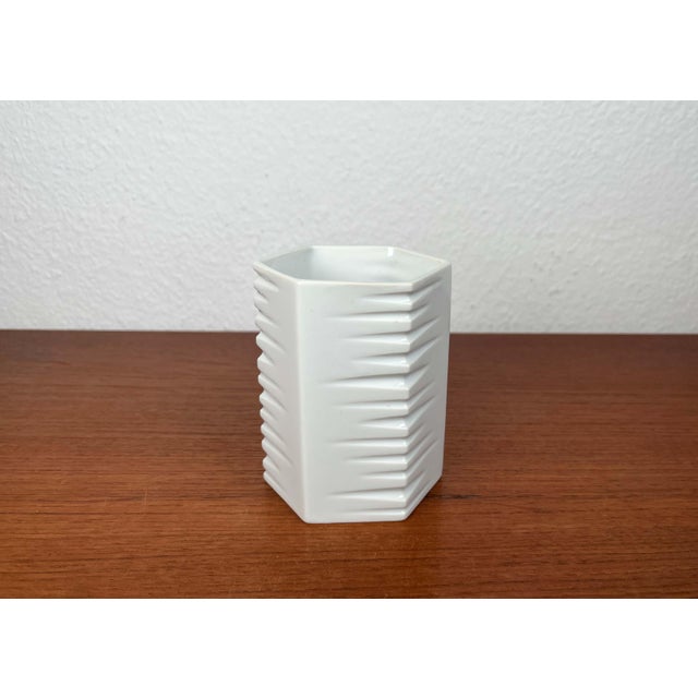 Vintage German White Porcelain Vase, 1980s, in Very Good conditions. Designed 1980 to 1989