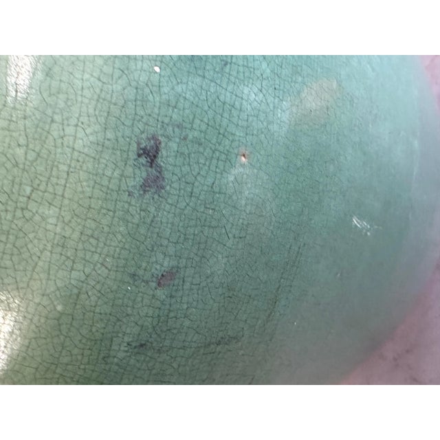 Ceramic 1940s Green Glazed Stoneware Oil Jar For Sale - Image 7 of 12