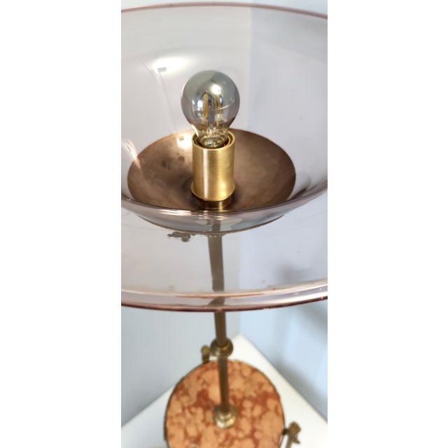 Vintage Brass Telescopic Floor Lamp with Red Travertine Marble Tops, 1920s For Sale - Image 13 of 17