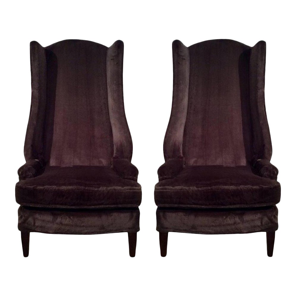 Mid Century Modern Tall Wing Back Chair A Pair Chairish Enveloping embrace, joan exudes contemporary wingback aesthetics.