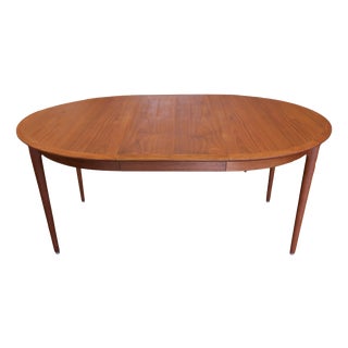 Round Teak Dining Table with Two Extension Leaves from Svend Aage Madsen, 1960s For Sale