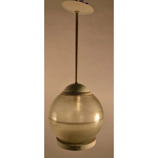 Metal Industrial Holophane Ball Chandelier For Sale - Image 7 of 8