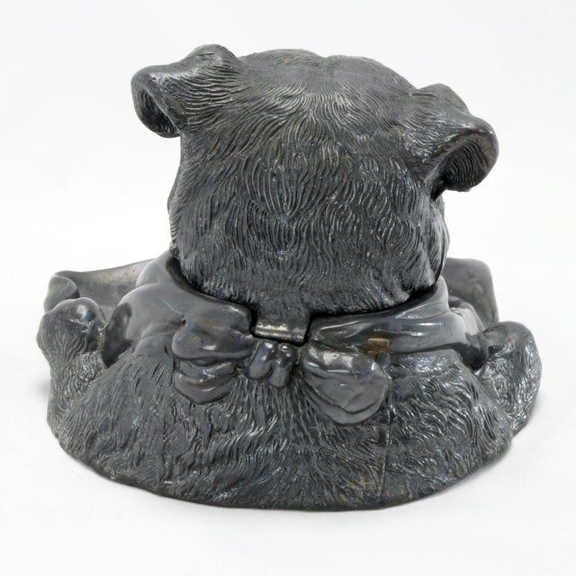 Jennings Bros. Antique Inkwell Jennings Brothers Pug Dog Pen Rest For Sale - Image 4 of 9