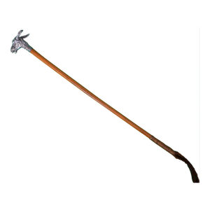 Mid 20th Century Malacca Riding Crop W/ Sterling Silver Horse Head Handle Provenance: The Susie Hilfiger Collection