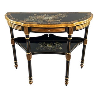 20th Century Louis XVI Style Painted Half-Moon Console For Sale