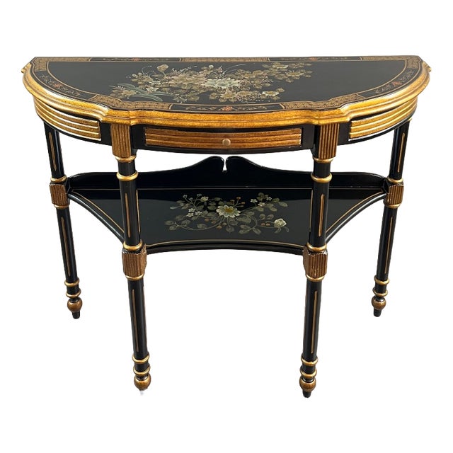 20th Century Louis XVI Style Painted Half-Moon Console For Sale