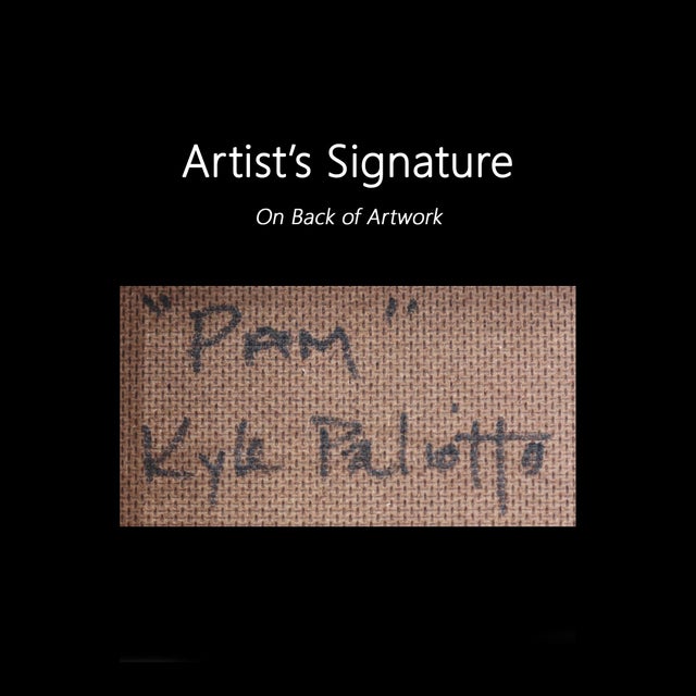 Pam - Original Pig Portrait Oil Painting With Pearls in Gold Frame by Kyle Paliotto For Sale - Image 9 of 9