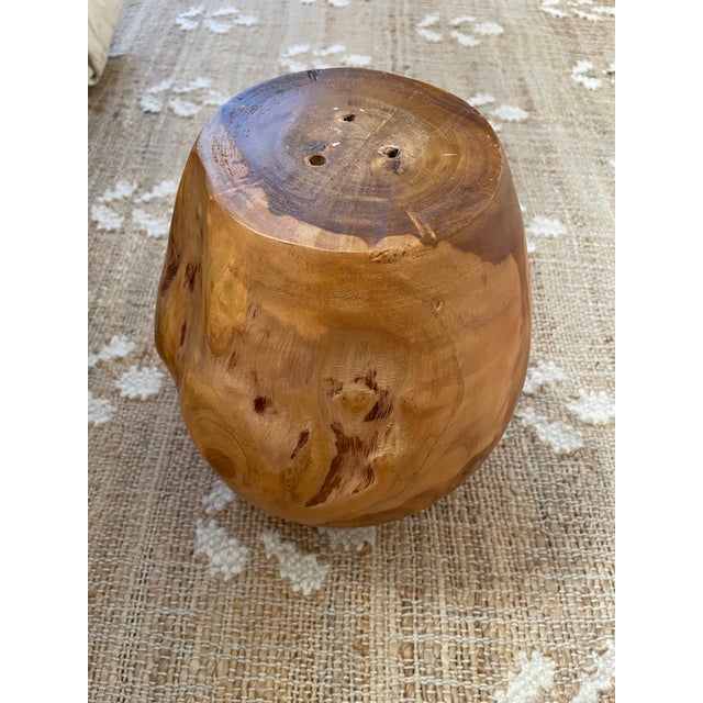 Turned Teak Root Dry Vase Rounded Urn For Sale In Chicago - Image 6 of 11