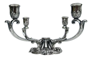Vintage C1960's-70's Gorham "Georgian-Style" Silverplate Candelabra, 5 Candle Holder Centerpiece