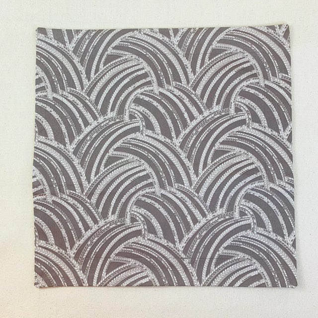 Modern Designer Vicki Payne Free Spirit Gray & Cream Modern Abstract "Feather" Pillow Covers- 3 Pieces For Sale - Image 3 of 5