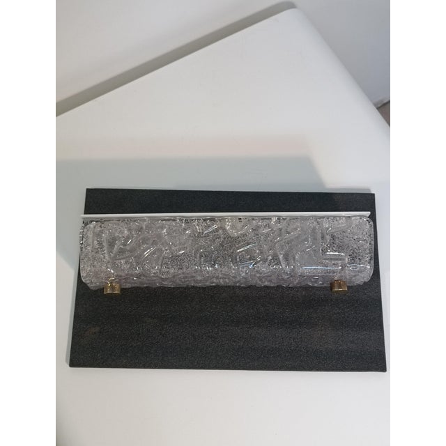 Metal Ice Glass Wall Lamp by Carl Fagerlund for Orrefors, 1960s For Sale - Image 7 of 9