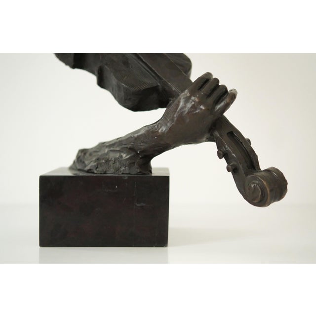 Late 20th Century Salvador Dali, Black Violinist Sculpture, 1970s, Bronze For Sale - Image 5 of 14