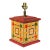 Vintage Folk Art Game Board Painted Wood Table Lamp For Sale