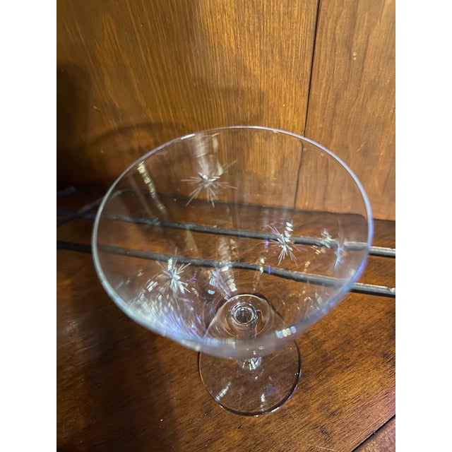Glass Mid 20th Century Celeste by Seneca Starburst Glasses- Set of 7 For Sale - Image 7 of 8