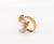 14k Two-Tone Gold, Diamond, and Pearl Bow-Form Cocktail Ring For Sale - Image 4 of 6