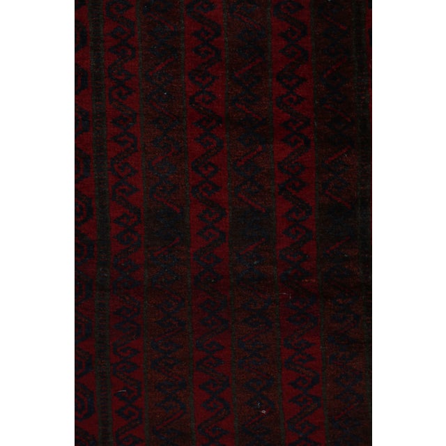 Textile 1950s Vintage Baluch Persian Rug in Brown, Red & Blue Patterns by Rug & Kilim For Sale - Image 7 of 8