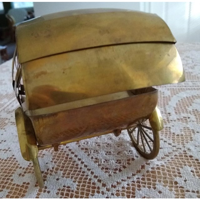 Early 20th Century Vintage Brass Rickshaw Model For Sale - Image 5 of 7