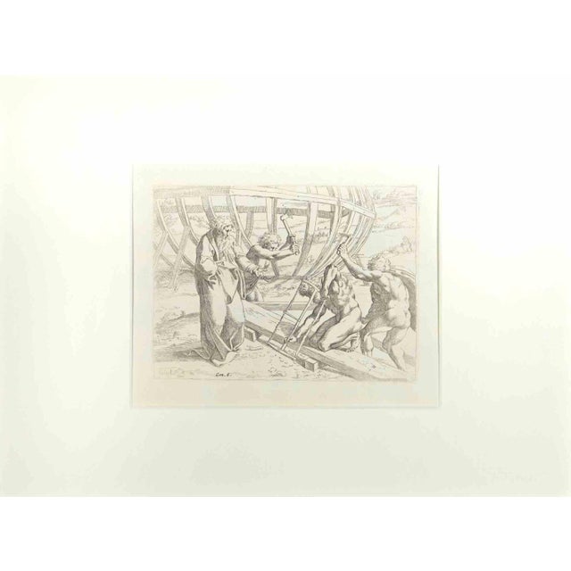 Giovanni Lanfranco, Genesis 6, Old Testament Story, Etching, 1607 For Sale - Image 3 of 3