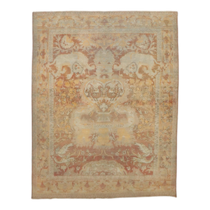 19th Century Antique Zabihi Collection Square Agra Pictorial Animal Rug