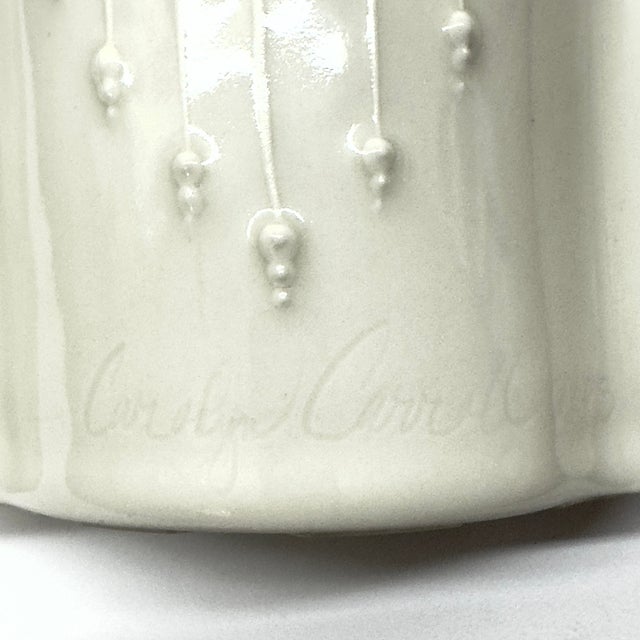 Distinctive Slender Artisanal Pottery Vase by Carolyn Carroll, Signed For Sale - Image 12 of 13